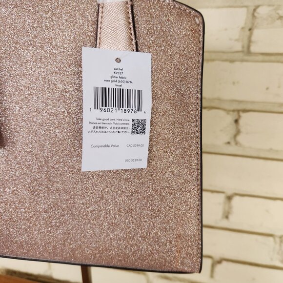 Nwt Kate Spade Tinsel Gliter Rose Gold Crossbody Bag Purse - Picture 4 of 5